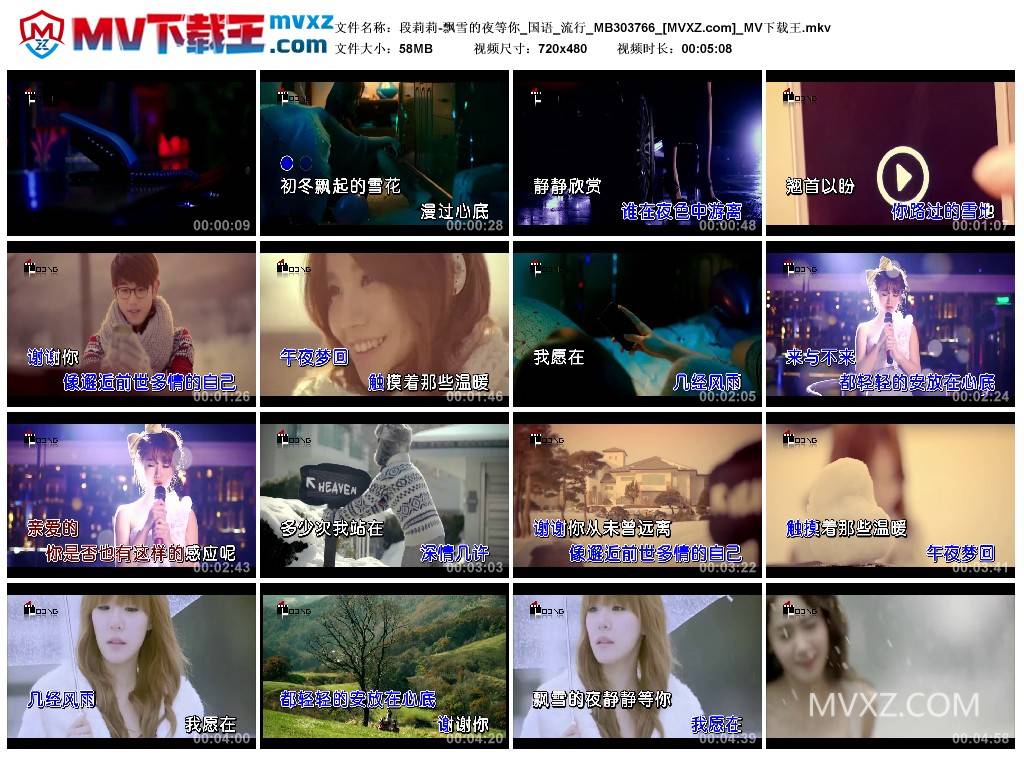 段莉莉-飘雪的夜等你_国语_流行_MB303766